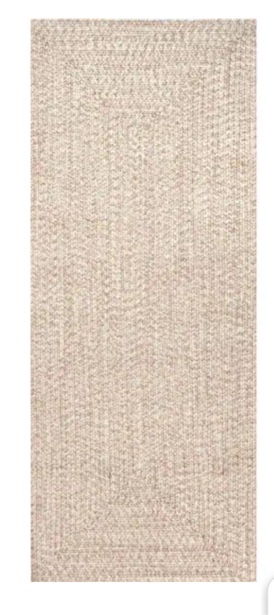 Lefebvre Casual Braided Tan 2 ft. 6 in. x 6 ft. Indoor/Outdoor Runner Patio Rug