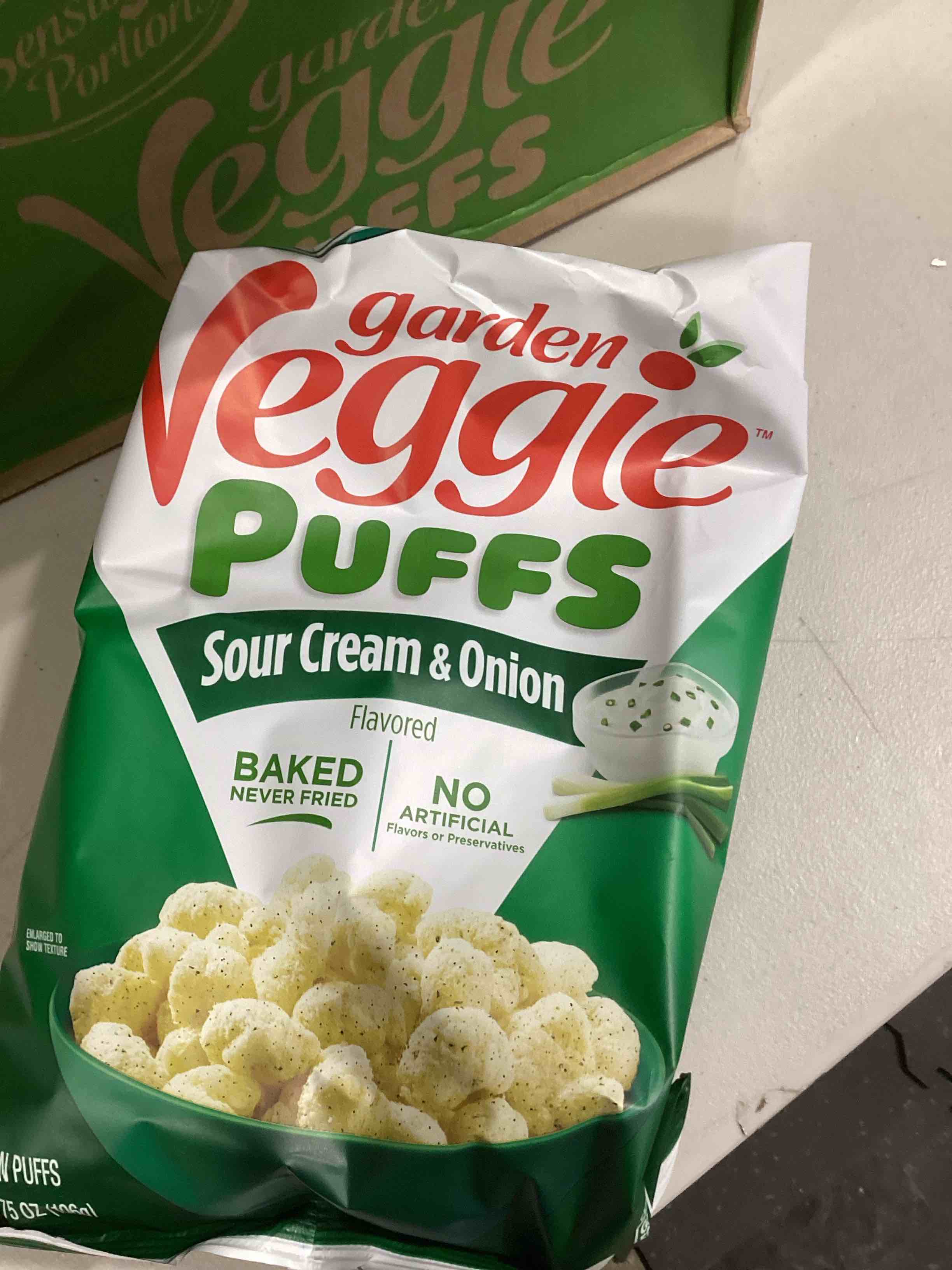 Sensible Portions Garden Veggie Puffs, Sour Cream & Onion, 3.75 oz (Pack of 6)