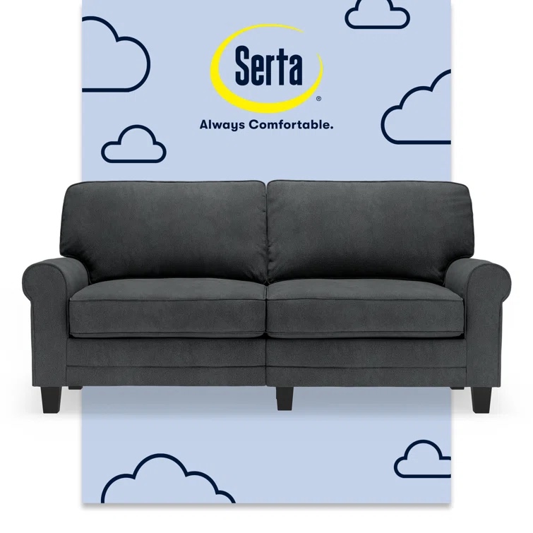 sofa flat suede graphite
