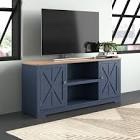 58" TV Stand for TVs up to 65" Navy - Home Essentials: Modern Style, Open Shelves, MDF Surface