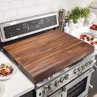 Wooden Stove Top Cover Board For Gas Burner & Electric Stove, Pine Wood Stovetop Cover Cutting Board,Walnut