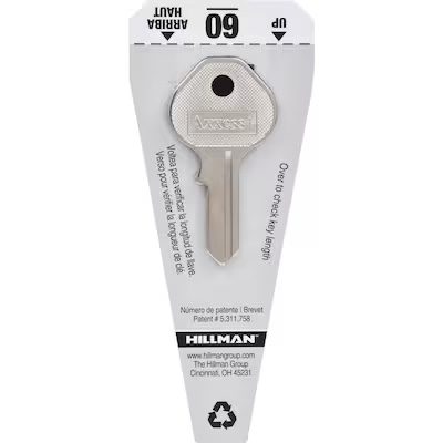 Hillman Nickel Plated #60 Brass Padlock Key Blank Item #33269 | Model #88557
