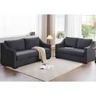 2 Piece Set Extra Deep Seat Sofa With Slope Armrests, Box 1 Of 3, Seat Frame Of 3 Seater And Loveseat, Cushions