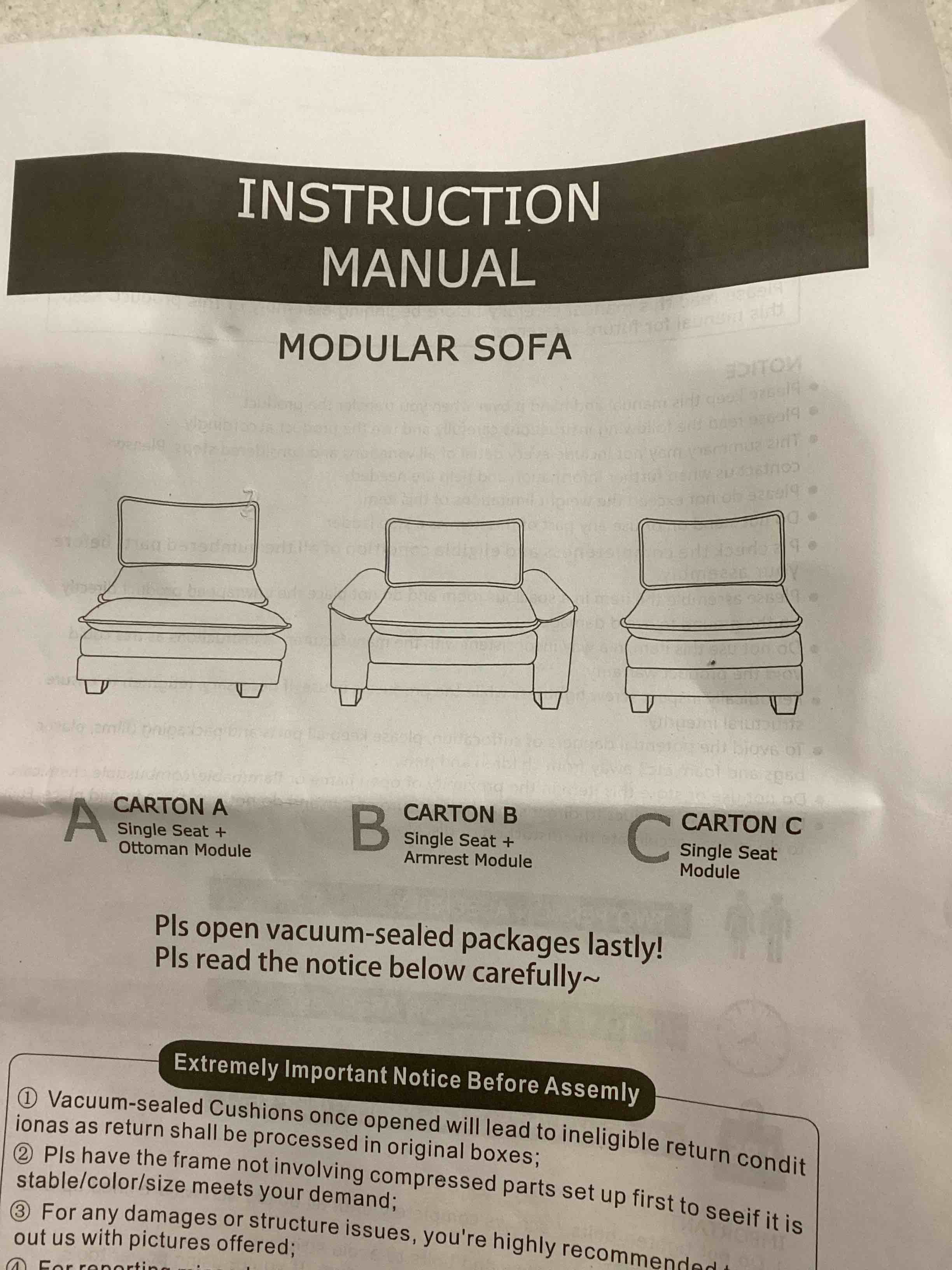 (similar) (incomplete) ( box B ) modular Sofa Component_2564