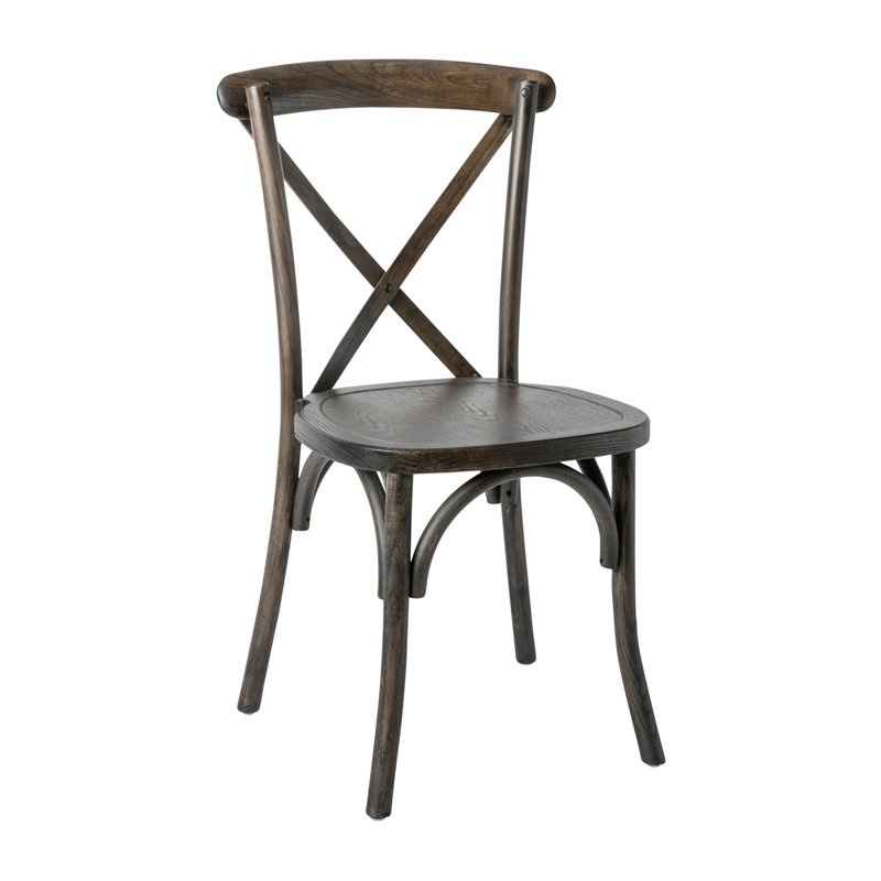 Arquit Stackable Cross- Back Wooden Bistro Chair 