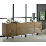 Bowery Hill 4-Door Wood Console with Cylindrical Legs in Brown