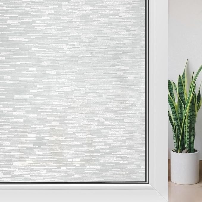 Haton Window Privacy Film, Frosted Glass Window Film, Static Cling UV Blocking Removable Window Clings, Opaque Window Stickers, Vinyl Window Coverings for Home Office, Non Adhesive 23.6 x 157.4 Inches 23.6" x 157.4" Frosted Silk