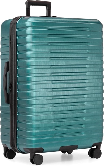 U.S. Traveler Boren Polycarbonate Hardside Rugged Travel Suitcase Luggage with 8 Spinner Wheels, Aluminum Handle, Teal, Checked-Large 30-Inch Checked-Large 30-Inch Teal
