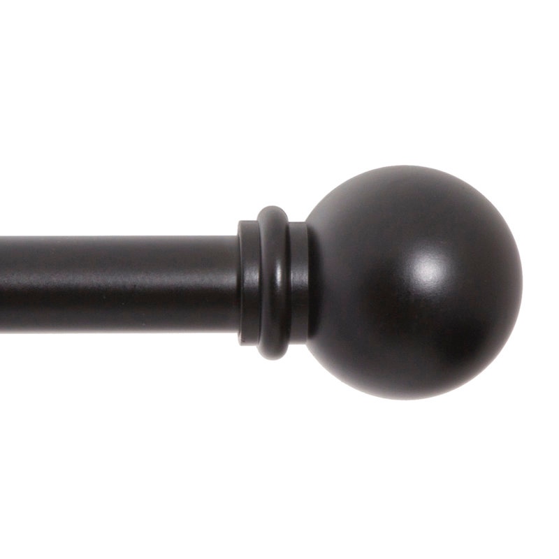 Wayfair Basics Ball End Single Curtain Rod, 28-48" or 48-86" Adjustable Length, 5/8" Dia. Steel