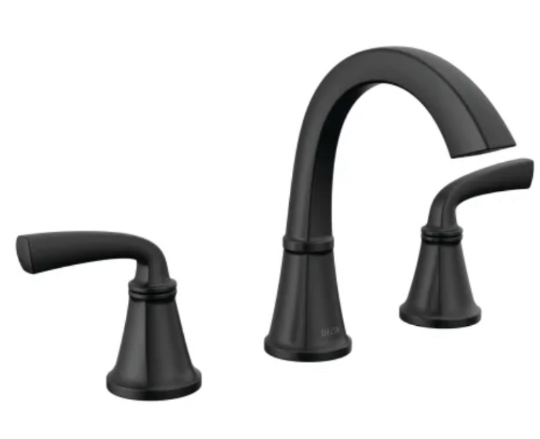 Delta Geist 1.2 GPM Widespread Bathroom Faucet with Push Pop-Up Drain Assembly