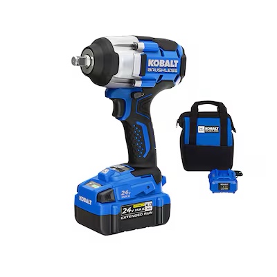 Kobalt 24V Max 1/2 Brushless Impact Wrench Battery & Charge