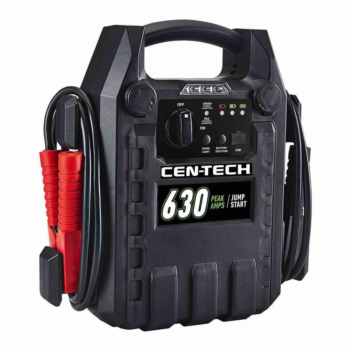 630 Peak Amp Portable Car Battery Jump Starter and Power Pack Compatible with CEN-TECH