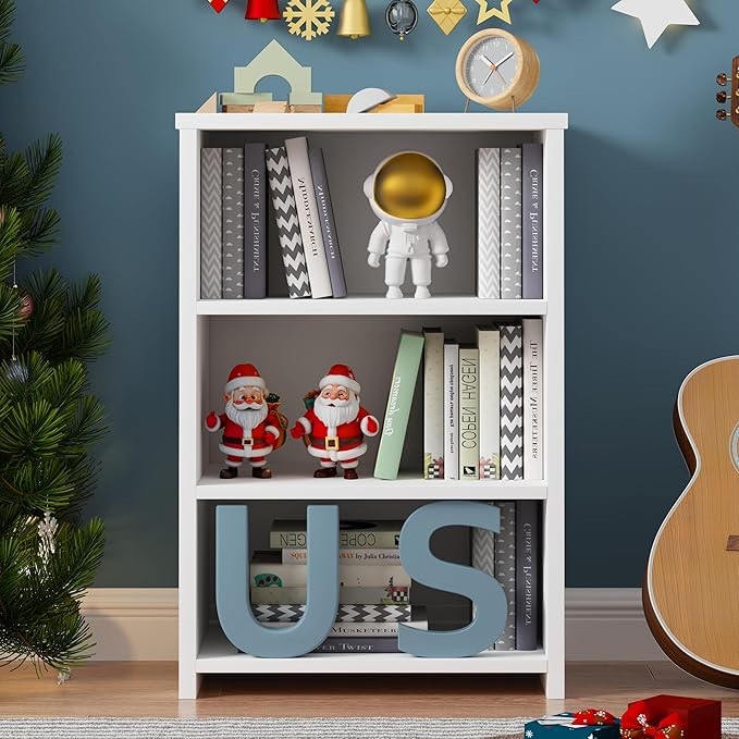 3 Tier Book Shelf, 3 Cube Bookcase, Bookshelf Storage Organizer