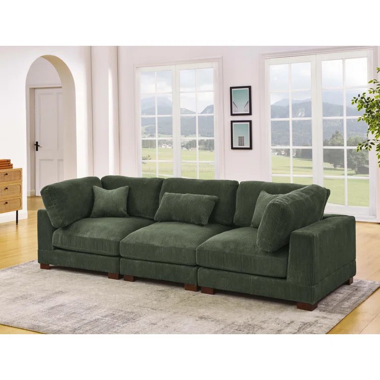 ( incomplete only corner ) Assuntino 112'' Corduroy Sofa