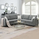 ( is not the same style ) ( incomplete only corner ) Modular Sectional Sofa Modern Oversized Cloud Couch with Movable Ottoman 7 Seater L-Shaped Sofas Comfy Couches for Living Room Spacious Space Office Lounge, Dark Grey