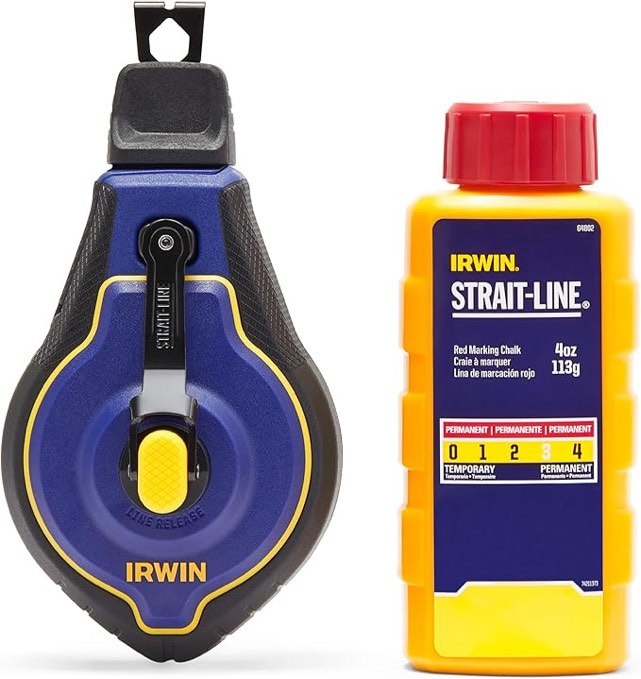 IRWIN Tools STRAIT-LINE Chalk Line, Speedline Pro Reel, Red, 100 ft. (IWHT48443RC)