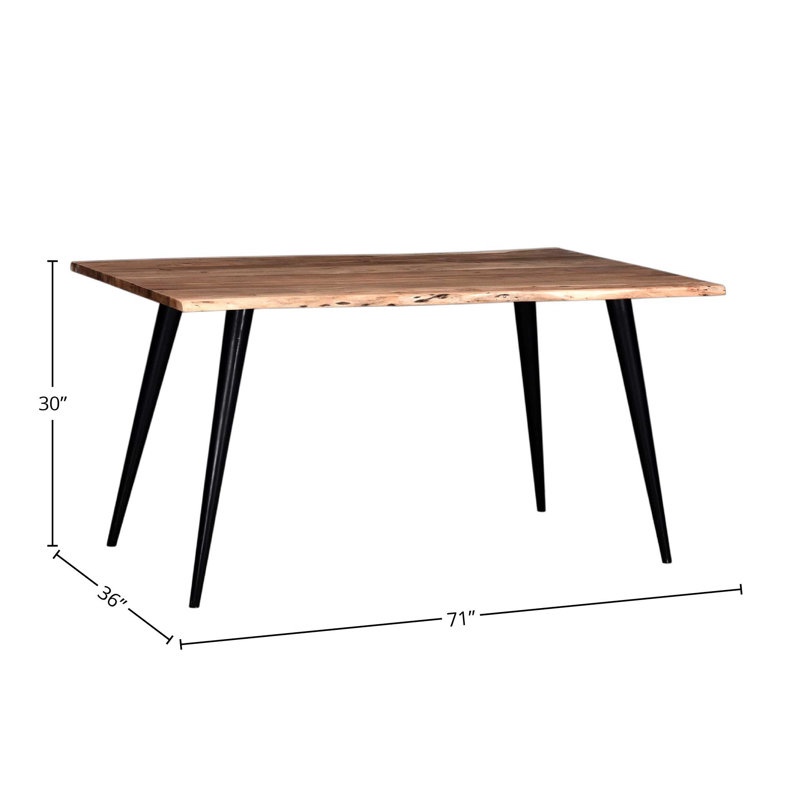 (The base is missing )Kristey Acacia Wood and Iron Dining Table