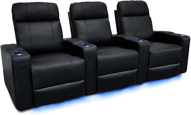 ( similar ) ( incomplete ) ( box 1 of 2 ) Vegan Leather Reclining Home Theater Seating Of Box 1