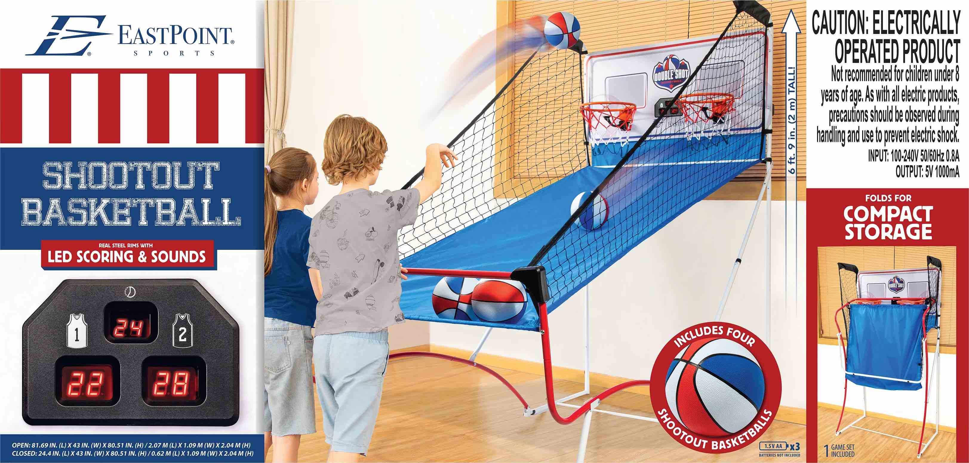 EastPoint Shootout Arcade Basketball - 2 Player Hoops