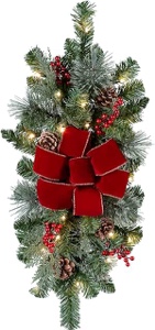 Kalaiyah Classic Staircase Pre-Lit Swag with 20 Clear Lights