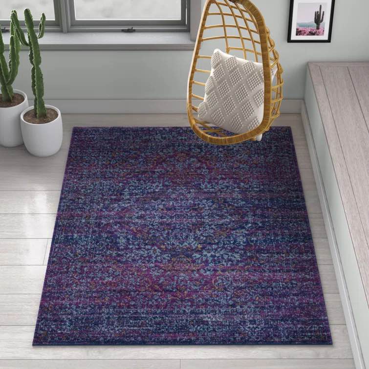 Hillsby Oriental Dark Blue/Purple Area Rug