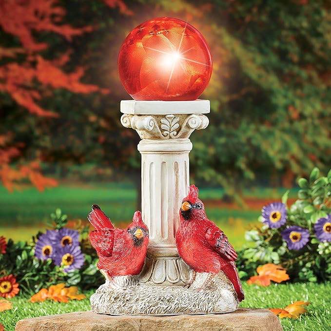 Dreadnought Solar Powered Cardinals Orb Light Statue