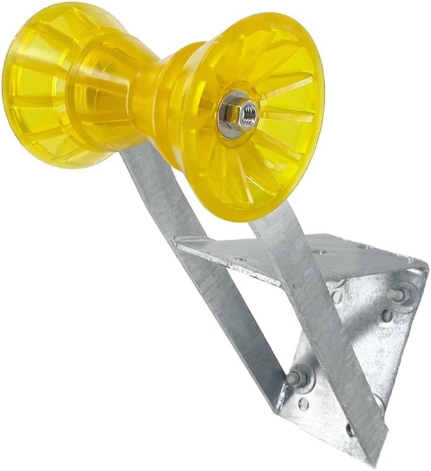 Sturdy Built Boat Trailer Winch Seat with Yellow PVC Roller and Bells for 2 inch and 3 inch Winch Posts, 27004