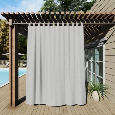 DENCHO SOLID DETACHABLE STICKY TAB TOP OUTDOOR CURTAIN SINGLE PANEL