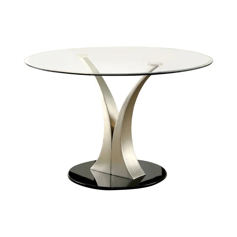 MCSHANE DINING TABLE TOP. GLASS.  incomplete top only 