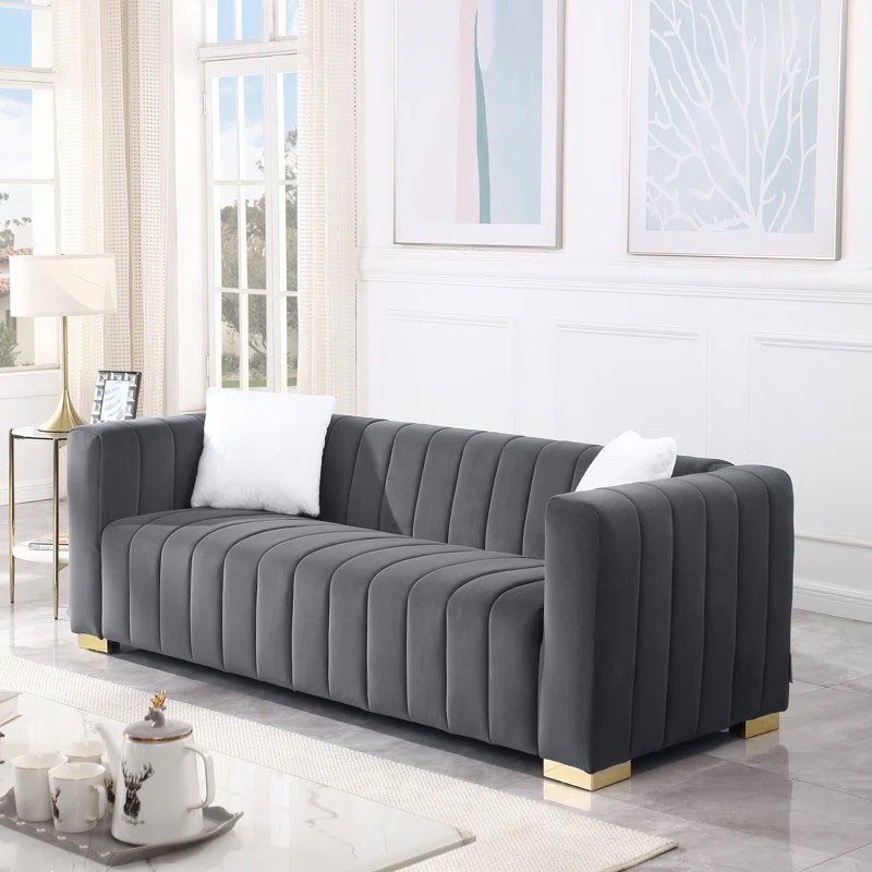 Clifford 87.01'' Velvet Sofa (Incomplete Box 2/3 )