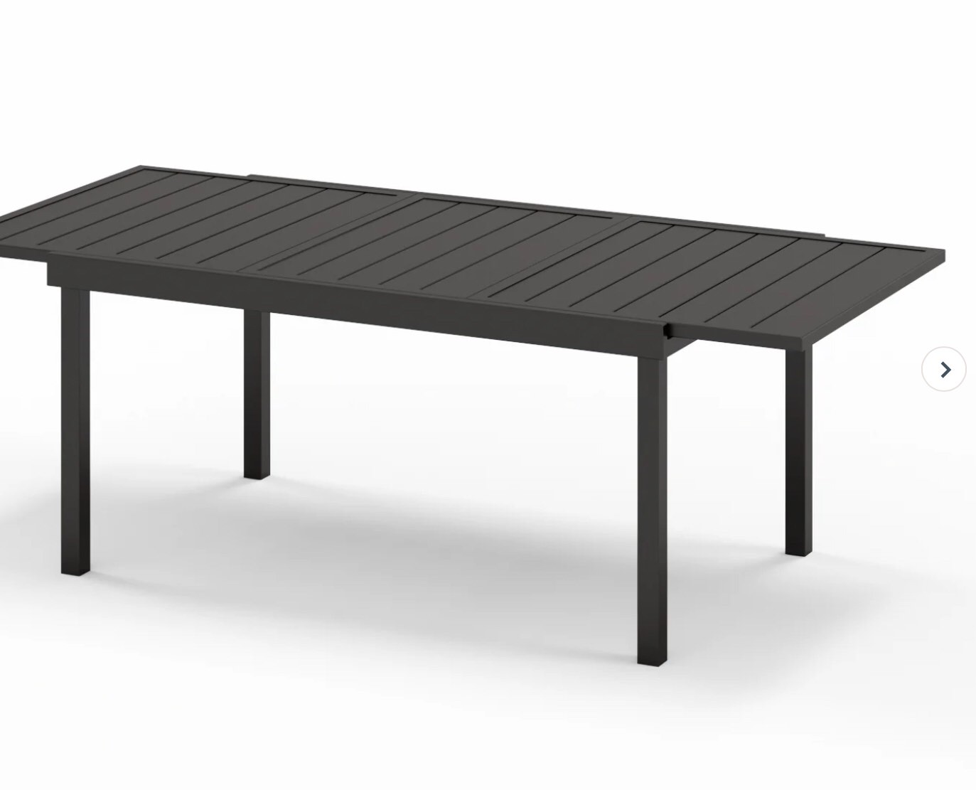 PHI VILLA Black Extendable Rectangle Metal Patio Outdoor Dining Table (PV-305)