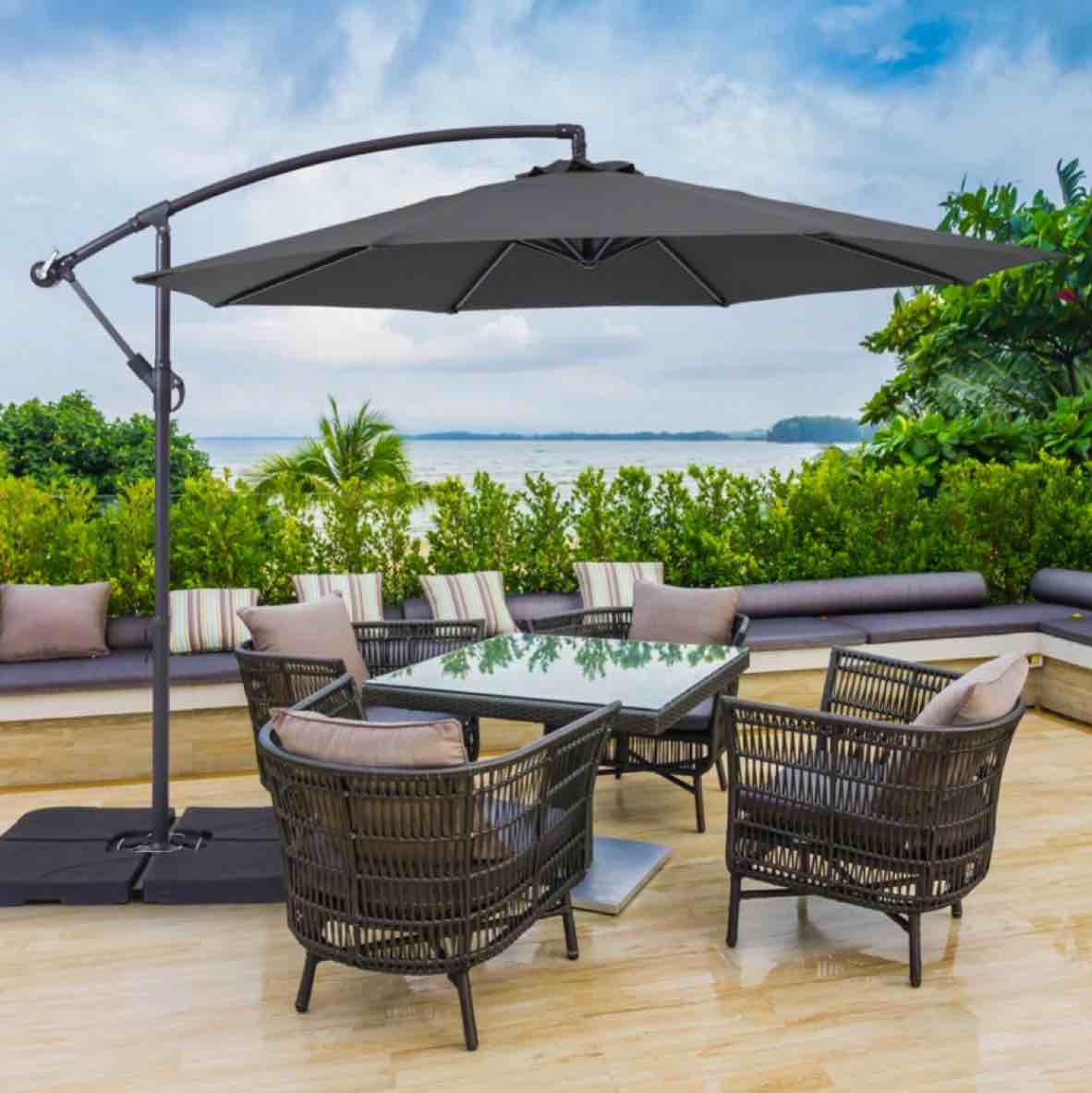 Beige Umbrella Body Of 138 Inch Cantilever Umbrella(incomplete box 1/2)