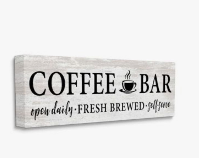 Coffee Bar by Lettered and Lined - Unframed Textual Art on Canvas