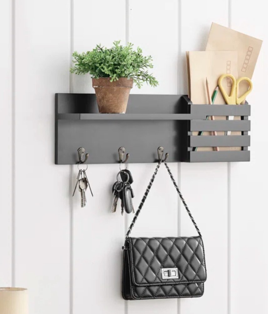 Speight Wall Mail Organizer with Key Hooks