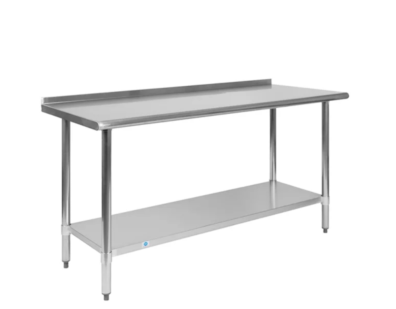 Flash Furniture NH-WT-2460BSP-GG 60" 18 ga Work Table w/ Undershelf & Stainless Flat Top, 1 1/2" Backsplash
