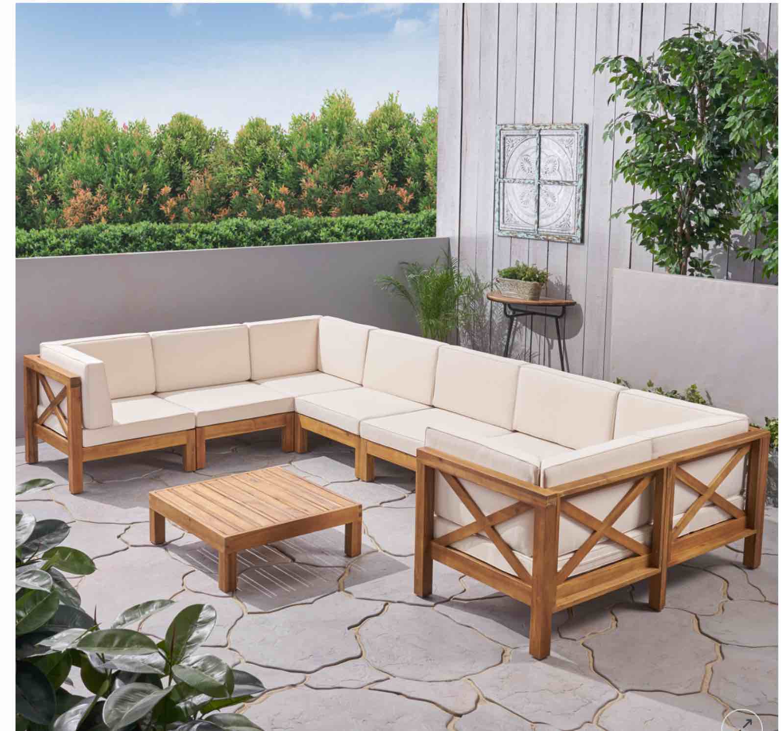 Outdoor Wooden Sofa(incomplete, 1 piece only )
