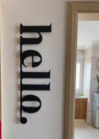 Hello Metal Wall Art - Modern Minimalist Decor