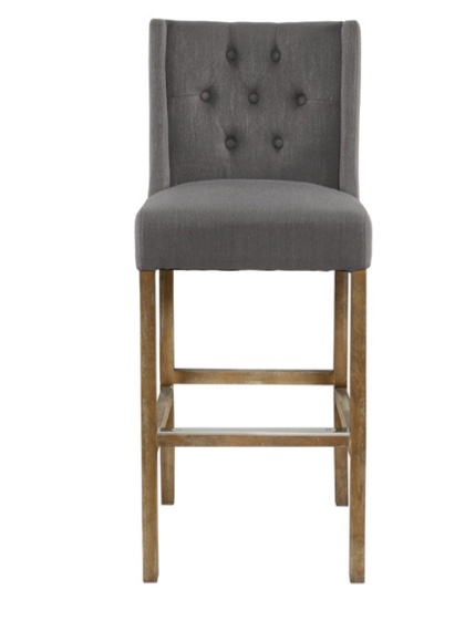 Karla Tufted 30" Barstool by Kosas Home, Gray