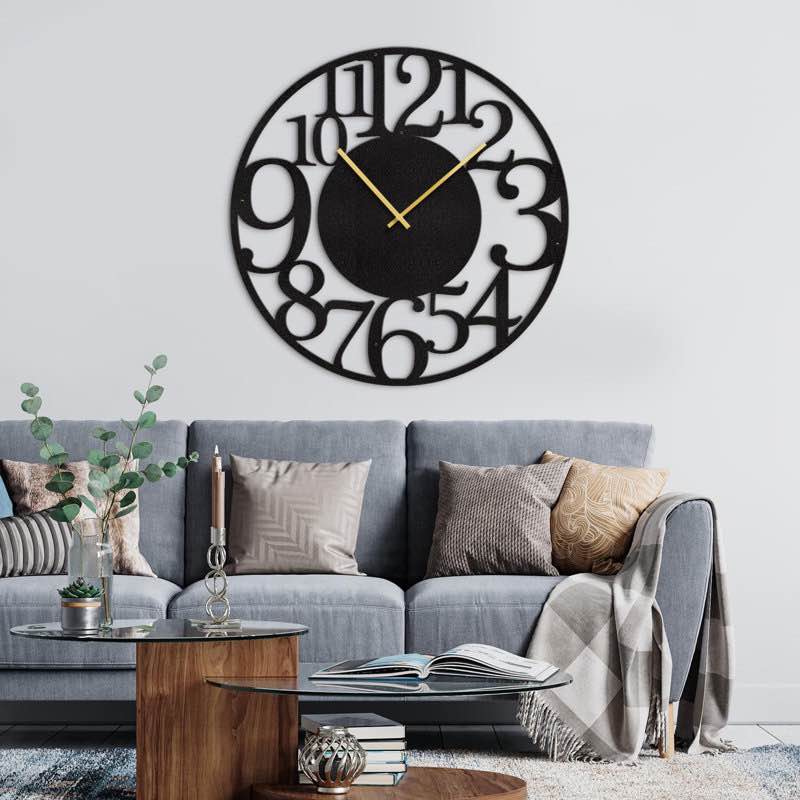 large metal wall clock contemporary numbers wall sculpture silent 