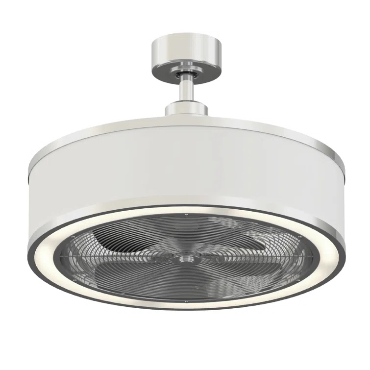 Ringaire 23 Inch Indoor Ceiling Fan With Led Light Kit - Chrome With Black Blades