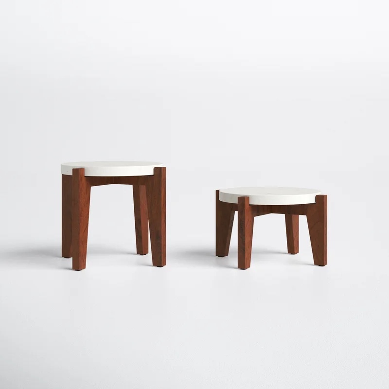 Durham 2 Piece Round Plant Stand Set