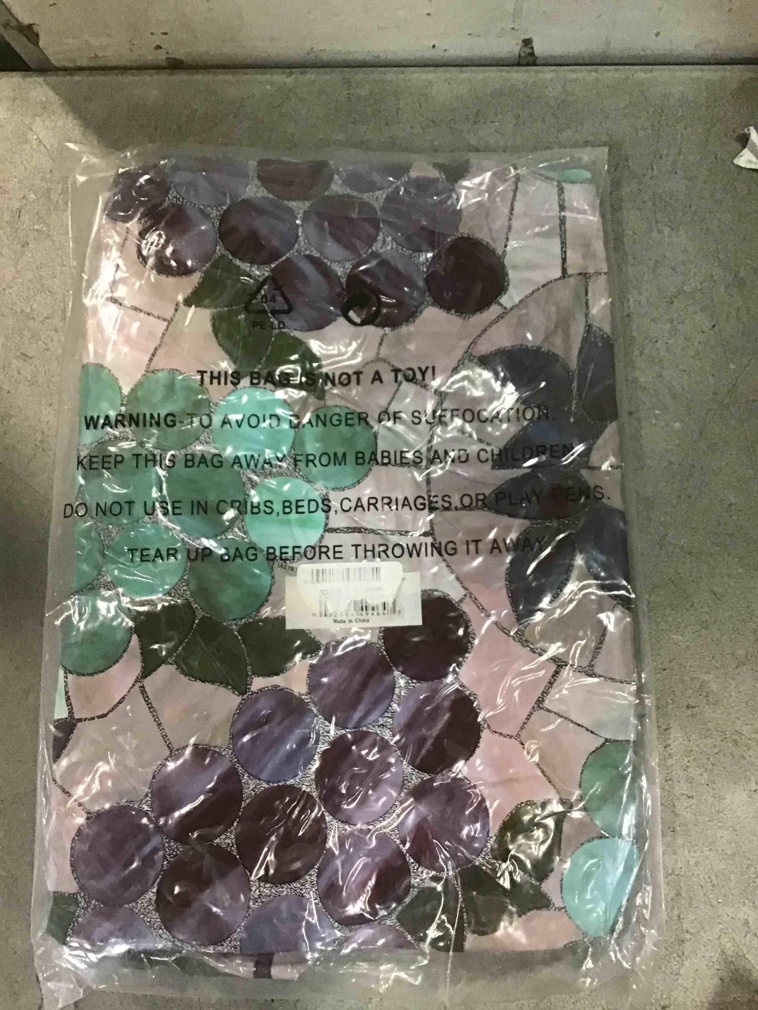 Mosaic Table Cloth Round 36 Inch To 48 Inch Elastic Edge Fitted Vinyl Table Cover Vineyard Stained Glass Pattern Brown Purple Green