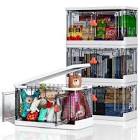 23Gal Storage Bins with Lids - Convenient Front Door Access, Wheels, Clear Design, Collapsible, Stackable, and Durable Plastic - Ideal for Closet,Organizing Toys, Dorms, Cars, and Bedrooms