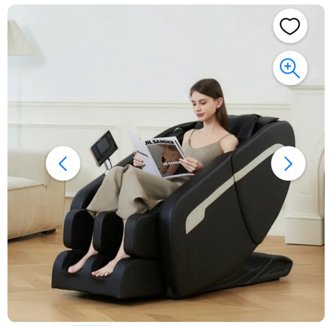 ZENART Massage Chair, Full Body Zero Gravity Massage Chair Recliner with Foot Massager, Black