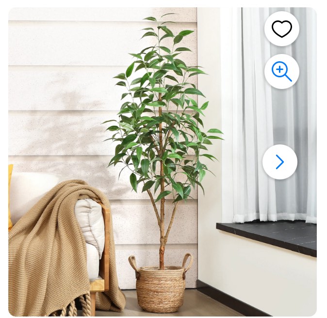 5FT Artificial Eucalyptus Plants with Realistic Leaves and Natural Trunk, Silk Fake Potted Tree with Wood Branches, Faux Tree for Office Home Decor