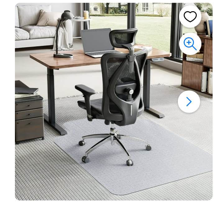 45” x53” Carpet Chair Mat, Office Chair Mat with Lip for Low Pile Carpet, Carpet Protector Easy Glide Chair Mat for Office Chair Work, Home, Gaming Floor