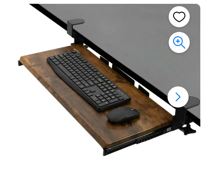 Clamp-on Keyboard and Mouse Under Desk Slider Tray