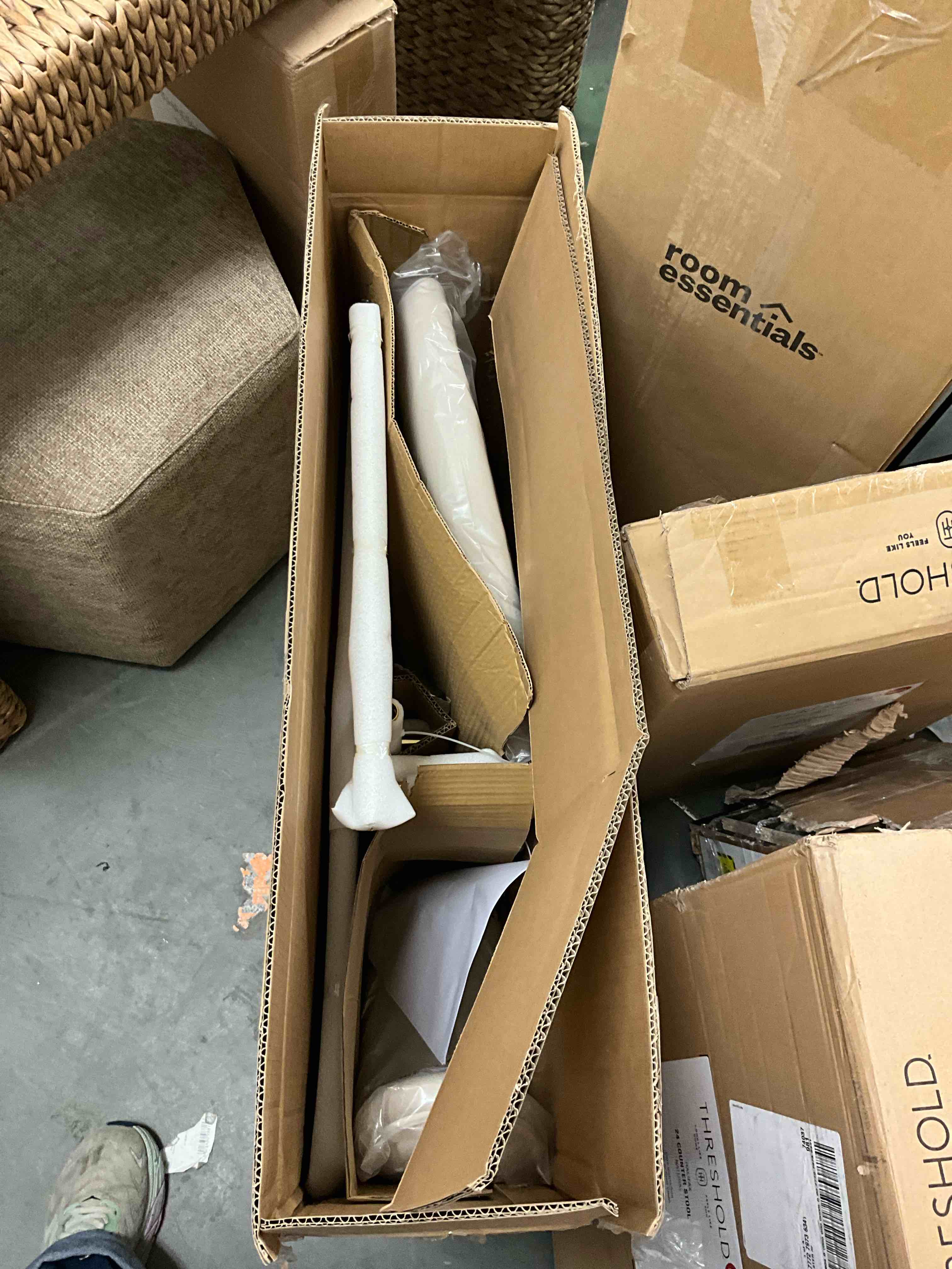 Orion Luxe Dining Chair with Brass Legs Gray Velvet Threshold™