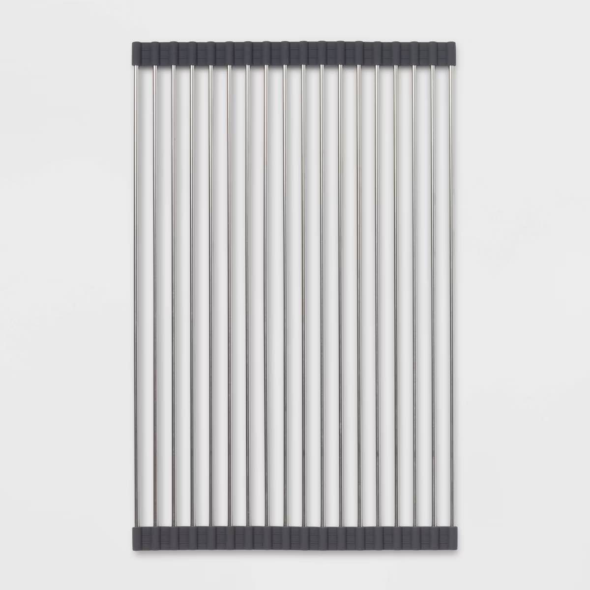 Over the Sink (Roll Away) Dish Drainer Silver - Brightroom™