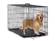 Dog Crate Cage Extra Folding Large Double Door Pet Crate W Divider & Tray 48inch